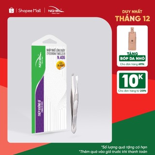  Nhíp Nhổ Lông Mày Lông Mũi Râu Tóc Bạc Inox KỀM NGHĨA N.406 Cao Cấp - Đầu Ngang 
