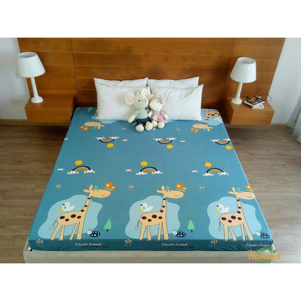 (Nhiều mẫu)KT 1m6x2mx20cm - 1m8x2mx20cm-Ga chống thấm HAMINA(không kèm vỏ gối)