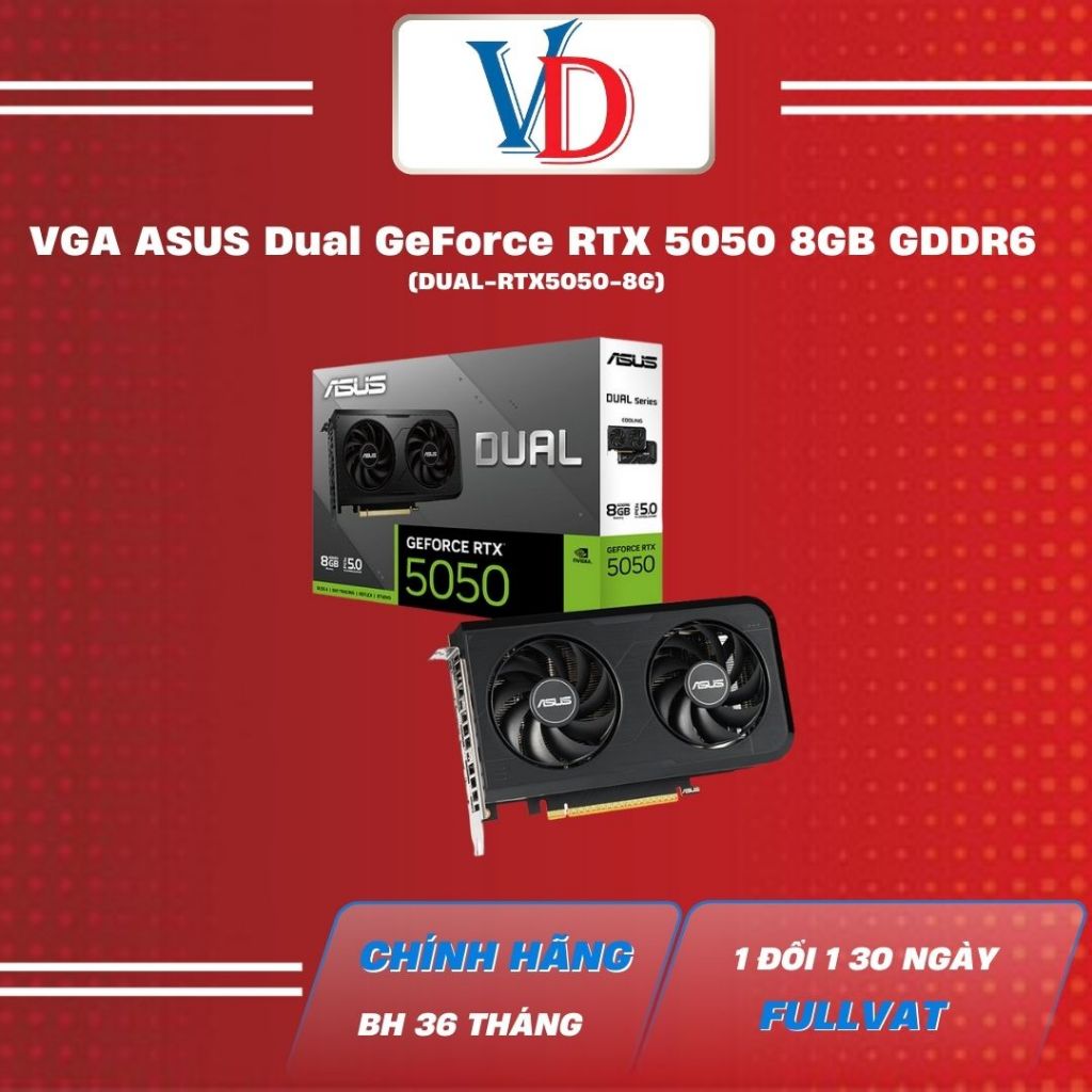 VGA ASUS Dual RTX 5050 8GB GDDR6 OC Edition (DUAL-RTX5050-O8G)