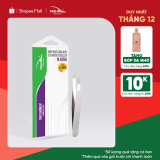  Nhíp Nhổ Lông Mày Lông Mũi Râu Tóc Bạc Inox Kềm Nghĩa N.426 - Đầu Xéo - 3 Loại Hoa Văn 