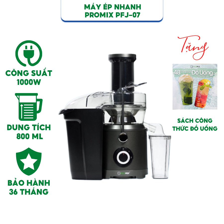 Máy ép nhanh Promix PFJ-07 Công suất 1000W Dung tích 800ml - Bản mới nhất năm 2025- Hàng chính hãng 