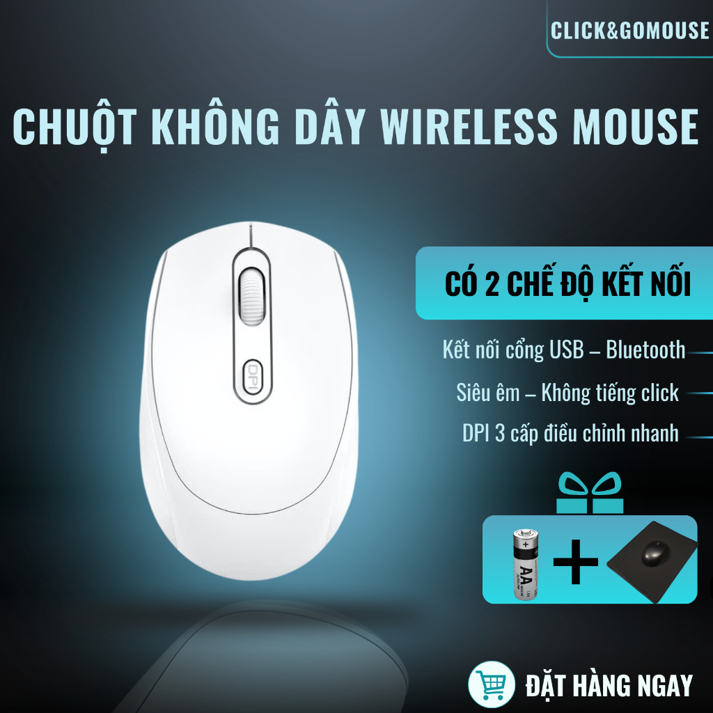 Chuột Không Dây Bluetooth Chuột Máy Tính Chống Ồn Siêu Bền Có Hai Chế Độ Kết Nối Đa Năng Và 5 Màu Sắc Siêu Hot | BigBuy360 - bigbuy360.vn