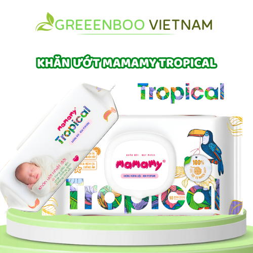 Khăn Ướt Cao Cấp Mamamy Tropical – Khăn Ướt Không Mùi, không Cồn, Dịu Nhẹ, An Toàn Cho Bé