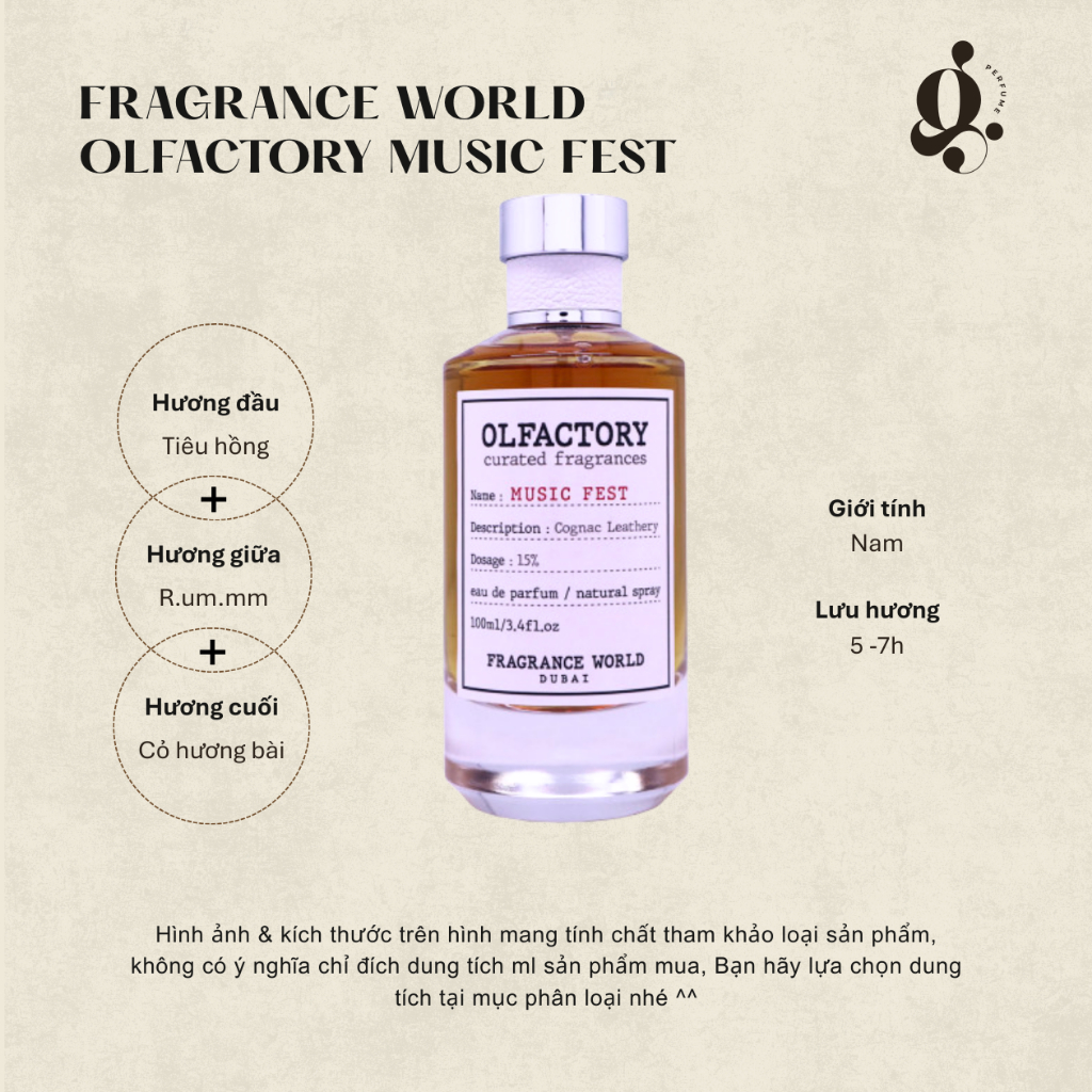 Nước hoa nam Fragrance World Olfactory Music Fest dầu thơm mini 5ml 10ml cuốn hút nam tính ngọt ngào