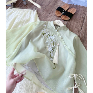 Set Đầm gấm cổ tàu