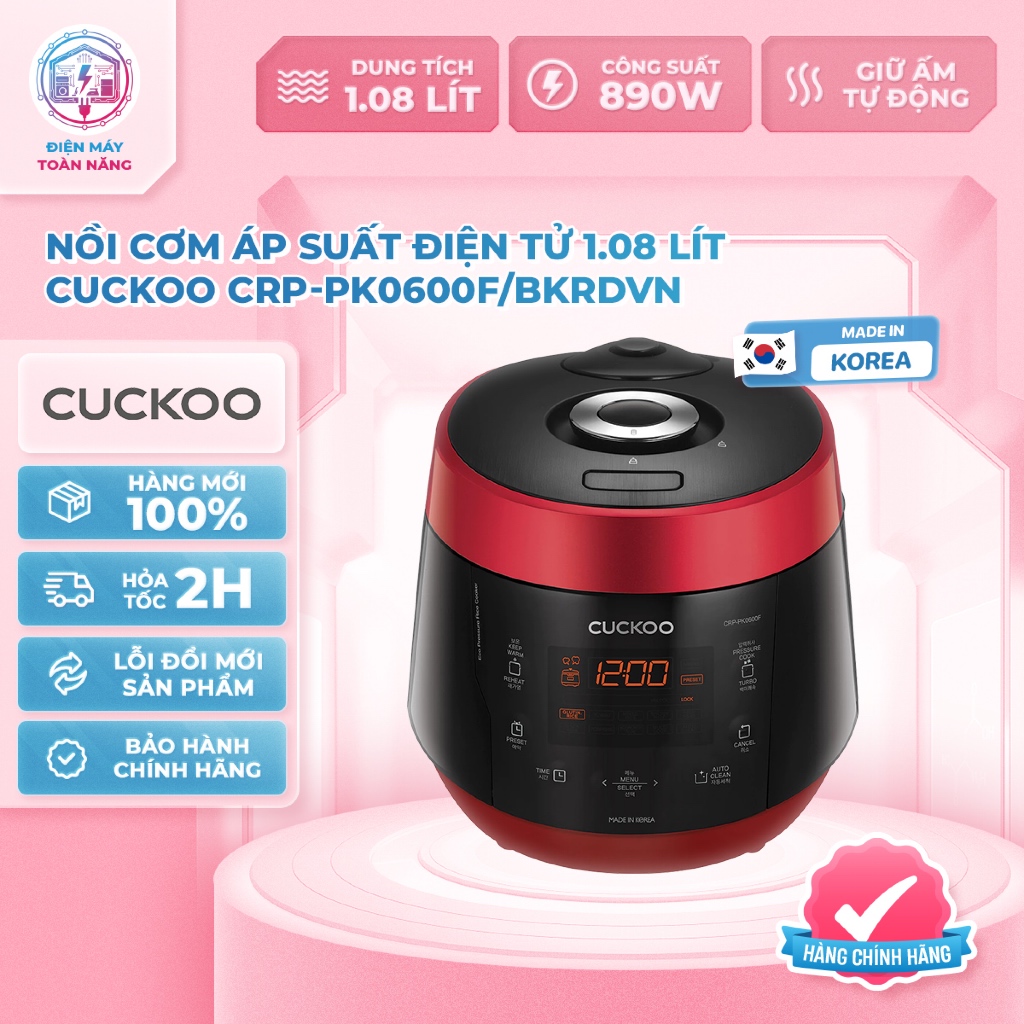 Nồi Cơm Áp Suất Điện Tử 1.08 Lít CRP-PK0600F/BKRDVN - Hàng Chính Hãng, Mới 100%