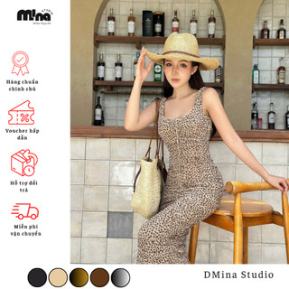 Đầm Body Nhún Lưới 2 Dây Dmina Ôm body quyến rũ tôn dáng xẻ sau sexy