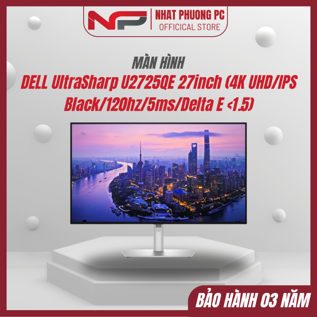 Màn hình DELL UltraSharp U2725QE 27inch (4K UHD/IPS Black/120hz/5ms/Delta E <1.5) - Hàng chính hãng