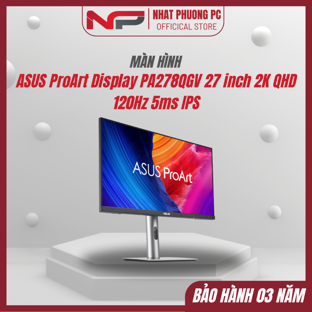 Màn hình Đồ hoạ ASUS ProArt Display PA278QGV 27 inch 2K QHD 120Hz 5ms IPS - Bảo hành 36 tháng