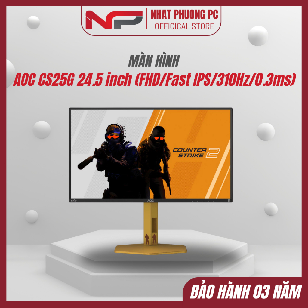 Màn Hình gaming AOC CS25G 24.5 inch  ( FHD/Fast IPS/310Hz/0.3ms ) - Chính Hãng