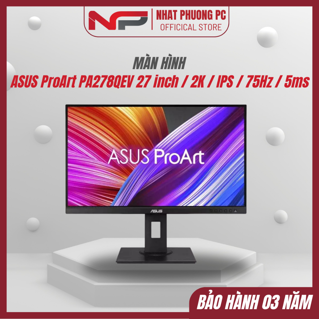 Màn hình phẳng ASUS ProArt PA278QEV 27 inch / 2K / IPS / 75Hz / 5ms