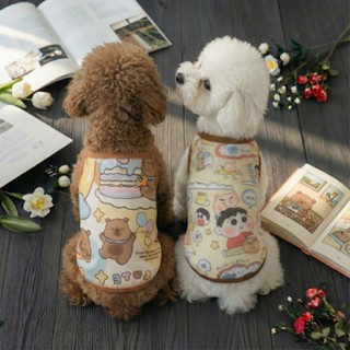 Áo Thun Lạnh Cho Chó Mèo Thú Cưng Họa Tiết Shin & Capybara Siêu Hot (Dáng 2 Dây & Ba Lỗ)