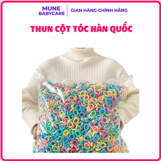 Set 5 Dây Thun Cột Tóc Màu Pastel Hàn Quốc Co Giãn Mềm Mại Không Đau Đầu Phụ Kiện Buộc Tóc An Toàn Cho Bé