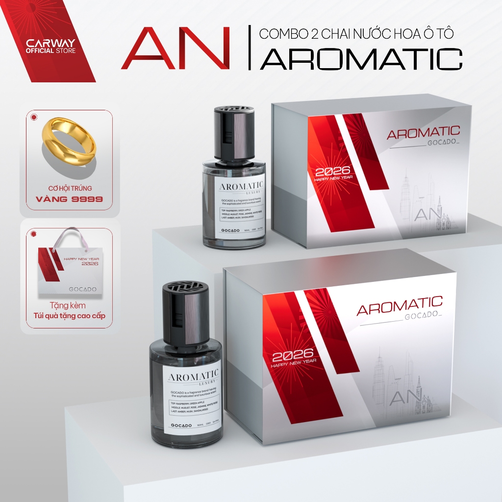 Combo 2 Chai Nước Hoa Ô Tô Cao Cấp AROMATIC Gocado 160MLx2