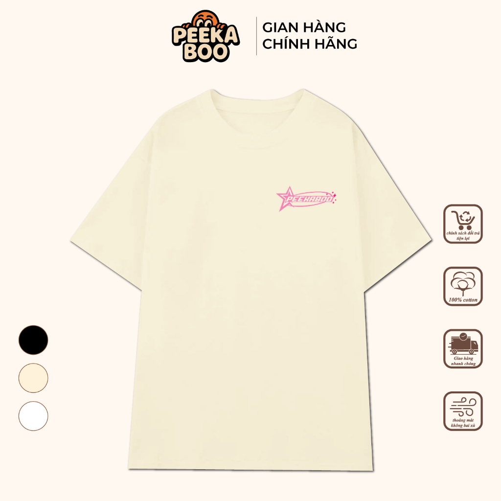 [PEEKABOO]Áo thun unisex nam nữ local brand form rộng oversize Peekaboo chất cotton 100% mềm mịn pho