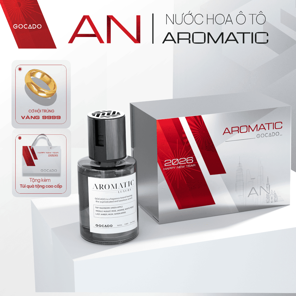 Nước Hoa Ô Tô Cao Cấp GOCADO AROMATIC-AN  Khử Mùi Hôi Xe Dung Tích 160ML