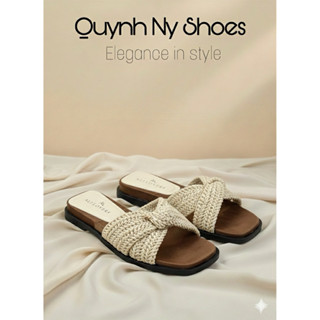  NYNY - Dép bánh mì mũi vuông nữ cao 3 phân quai bố bố xịn  - Dép bánh mì nữ trẻ trung cho mọi dịp đi 