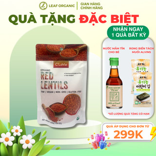  Đậu lăng đỏ hữu cơ C'lavie 200g dùng làm sữa cho bé ăn dặm nấu cháo soup.. có chứng nhận hữu cơ 