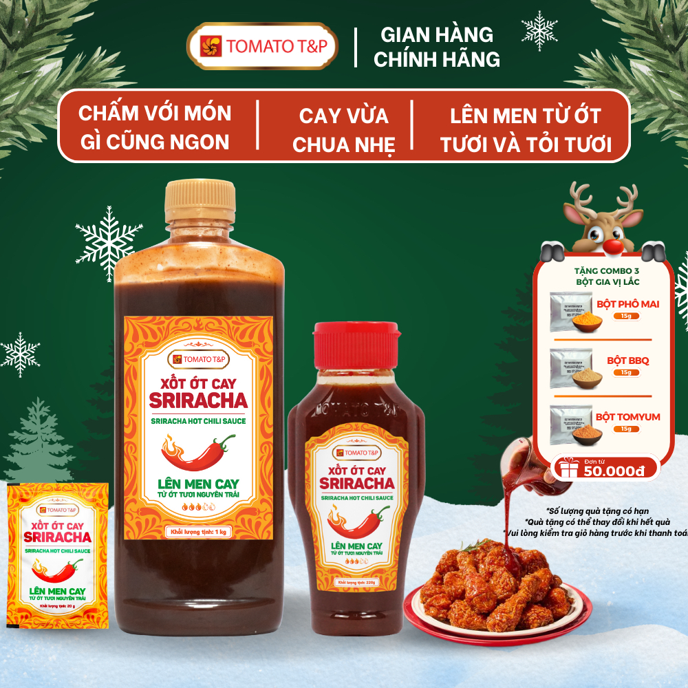  Tương ớt Sriracha tương ớt chua ngọt dùng kèm phở chấm món chiên rán - Tomato T&P 