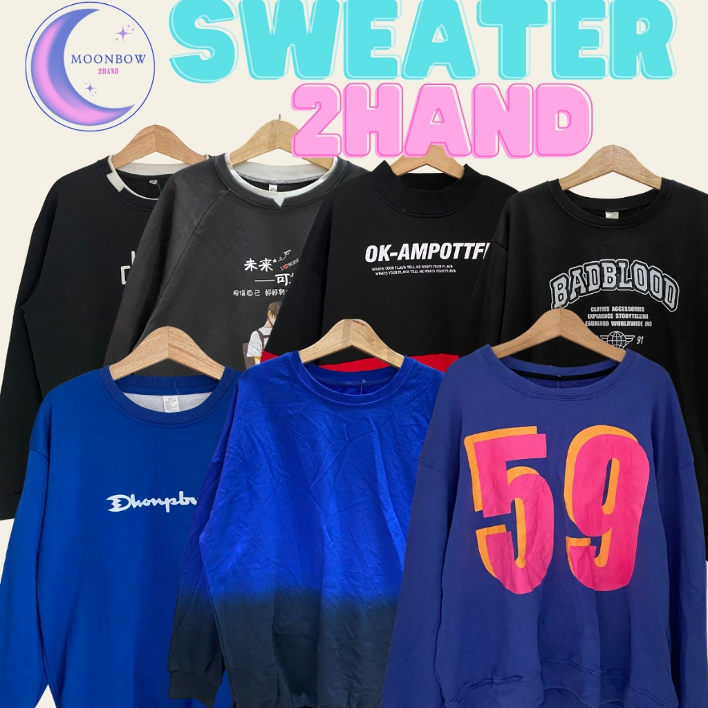 Áo Sweater Unisex 2hand • Form Rộng Vintage • Sweater Nam Nữ • Áo Sweater – Moonbow 2hand