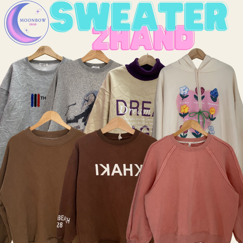 Áo Sweater Unisex 2hand • Form Rộng Vintage • Sweater Nam Nữ • Áo Sweater – Moonbow 2hand