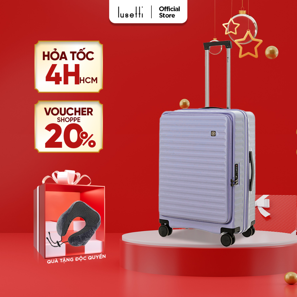 Vali Du Lịch Lusetti MF001 S20/S25/S29 Nhựa PC Chịu Va Đập Tốt, Khóa TSA Chuẩn An Ninh Quốc Tế