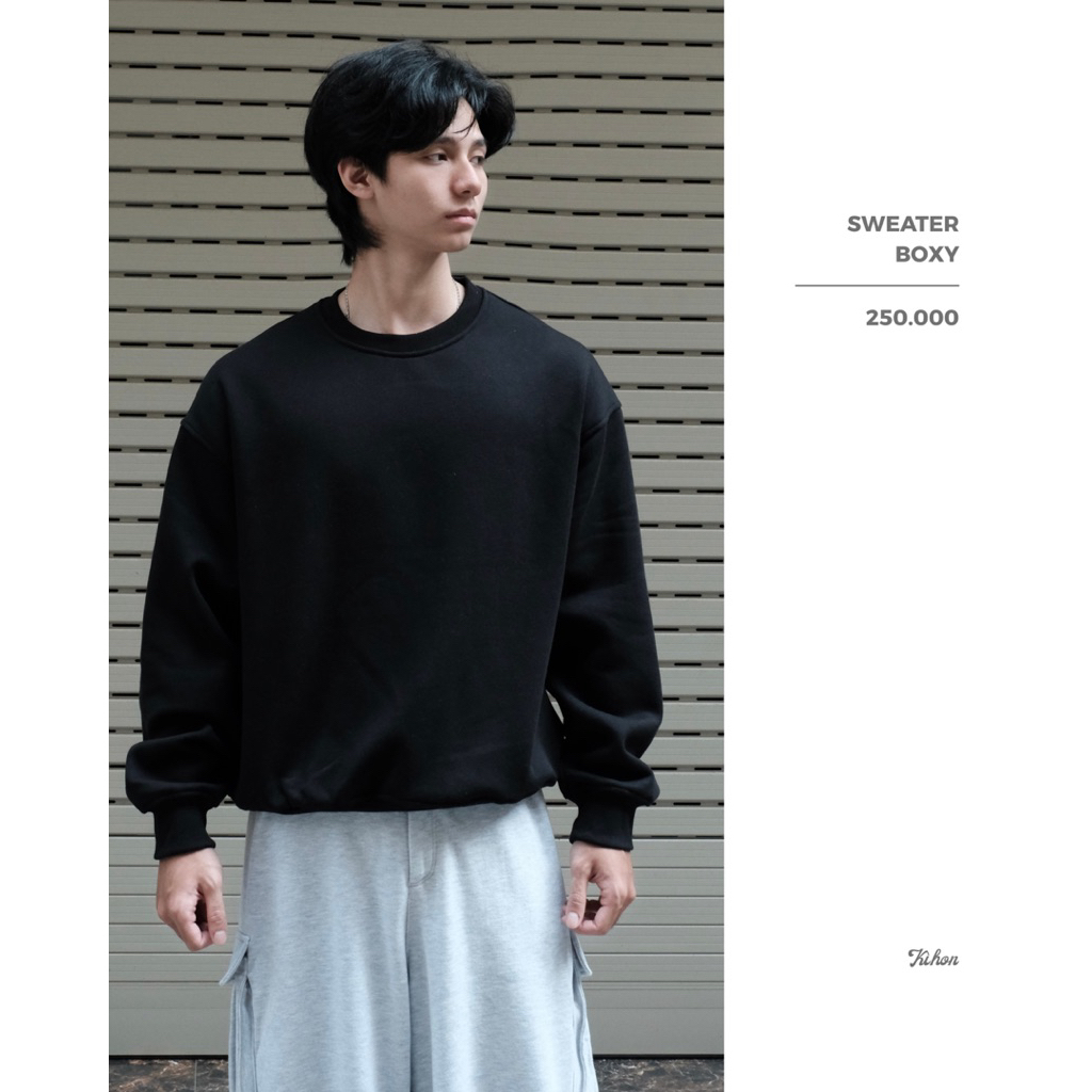 Áo sweater form boxy kìhon