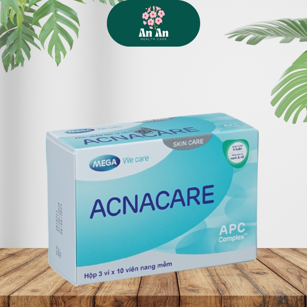 Viên uống giảm mụn, giảm nhờn - Kẽm, Crôm, D.Salina, Vitamin C, Vitamin E - ACNACARE (Hộp 30 viên)