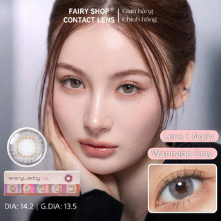  01 Chiếc Lens cận 1 ngày Wanna Be Gray màu xám sáng tây FAIRY SHOP CONTACT LENS khóa ẩm   x2 để đặt 1 đôi  