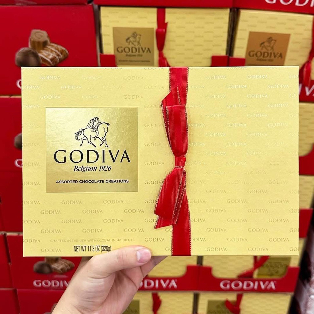 🍫🎁🇧🇪 SOCOLA CHÂU ÂU HOÀNG GIA CAO CẤP HỘP QUÀ NƠ SANG TRỌNG CỦA BỈ GODIVA BELGIUM 1926 ASSORTED CHOC