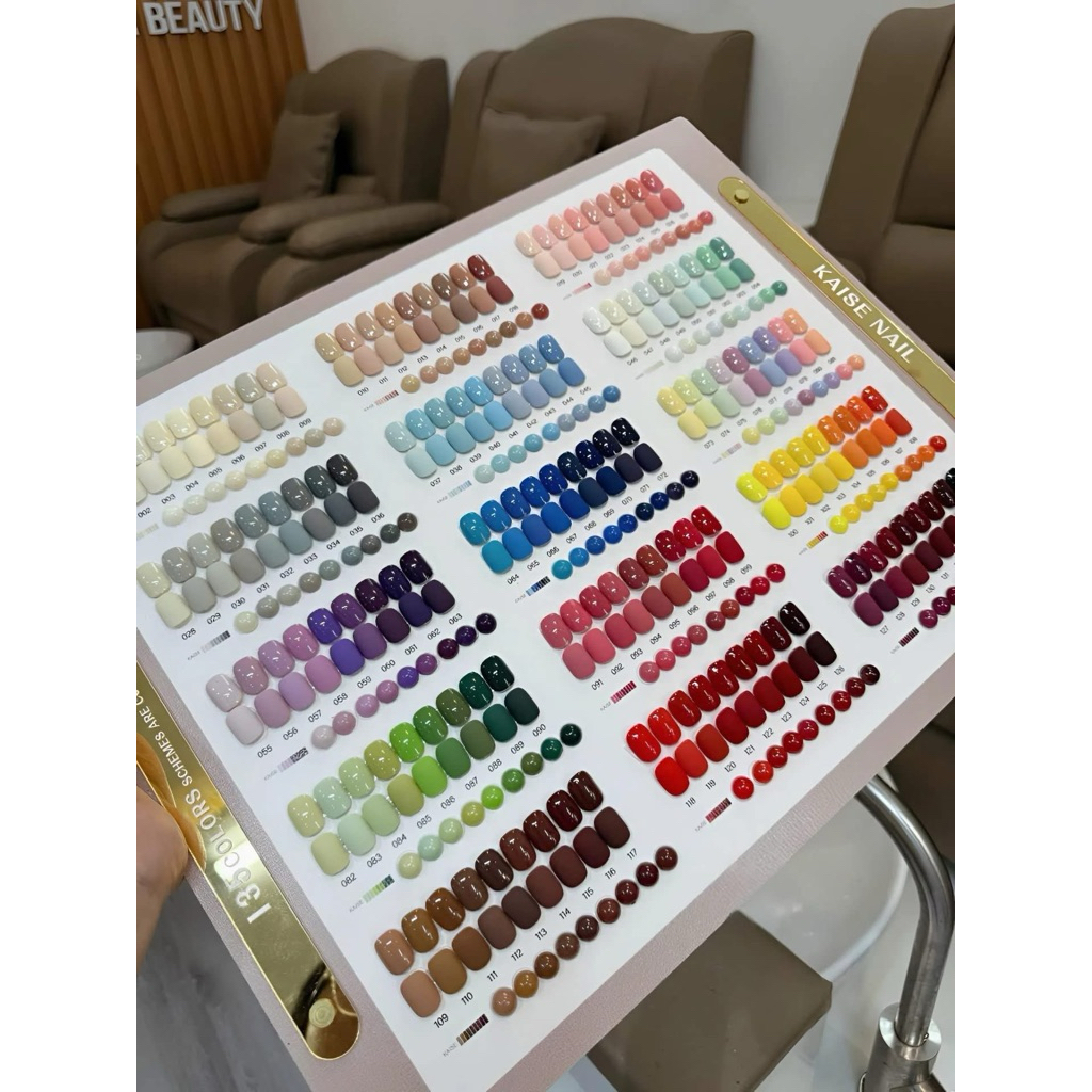 Set sơn Kaise 135 màu cao cấp chất đặc mướt tặng base top bảng màu