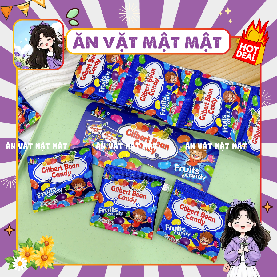 5 Gói Kẹo Dẻo Sáp Hạt Đậu Trái Cây Jelly Beans, Đồ Ăn Thơm Ngon Hấp Dẫn