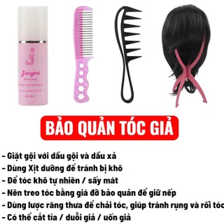 (TẶNG LƯỚI) Tóc giả nữ nguyên đầu mái thưa dáng cúp lửng