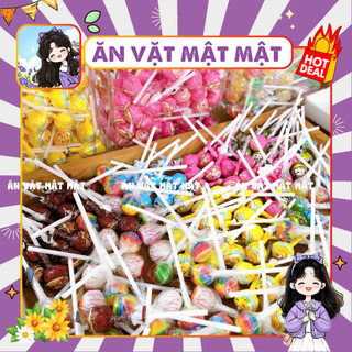  Combo 50 cây kẹo mút mini mix các vị trái cây cho bé đồ ăn vặt 