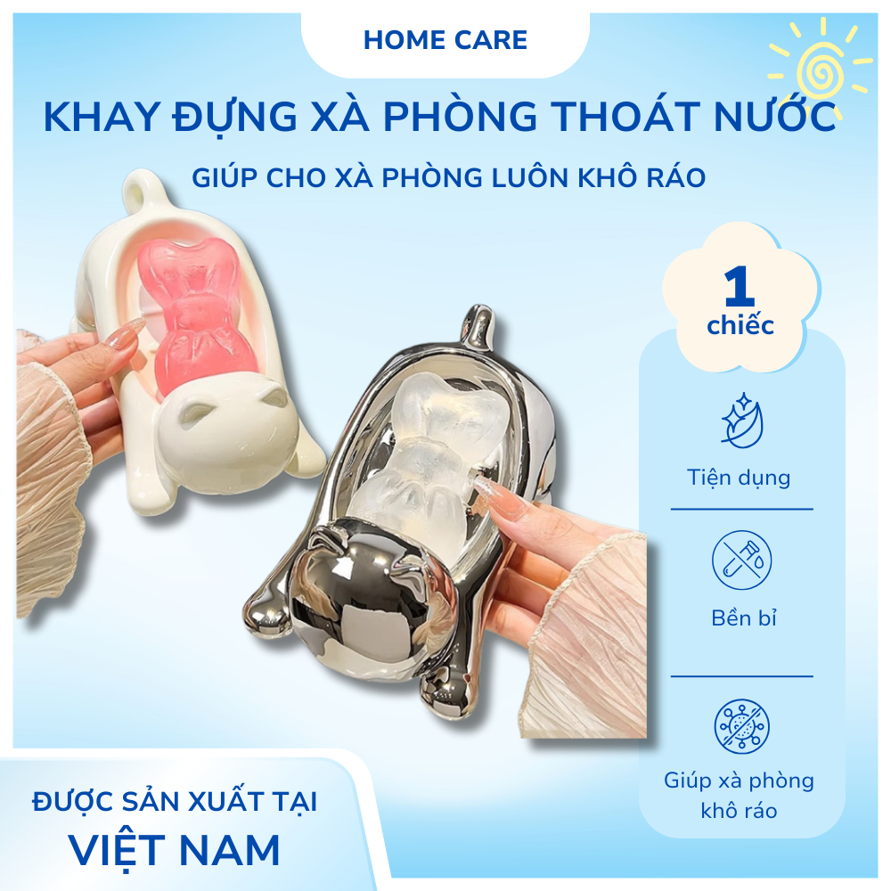 Kệ Đựng Xà Phòng Thoát Nước HomeCare – Hộp Xà Phòng Nhà Tắm Nhà Bếp G041