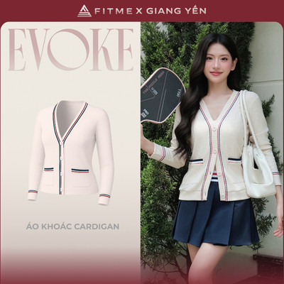 [SALE UPTO 70%] Áo khoác cardigan tennis pickleball nữ Fitme EVOKE CE form rộng co giãn thoáng khí ACTD01