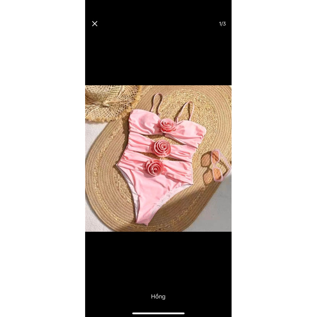 [LiA baby’s ] Set đồ bơi bikini xẻ eo đính hoa cá tính cho bé gái(9-30kg)