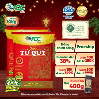  Combo 2 túi 5kg Gạo Tứ Quý  ST25  Dẻo ngọt dai cơm - Vietnam Certified Organic - Canh tác theo tiêu chuẩn hữu cơ 
