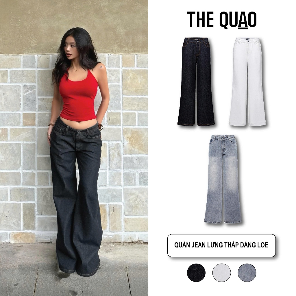 Gợi ý các mẫu quần jean nữ ống suông lưng thấp đáng mua hiện nay