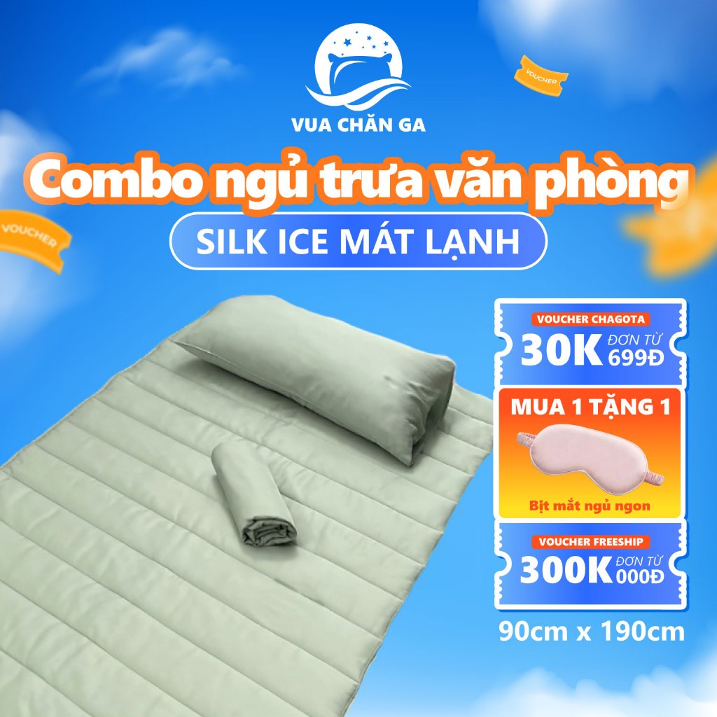 Combo Nệm Văn Phòng Chagota Bedding, Chất Liệu Coolnylon Mát Lạnh, Dễ Chịu ( Kèm Chăn Mỏng+Gối Nằm )