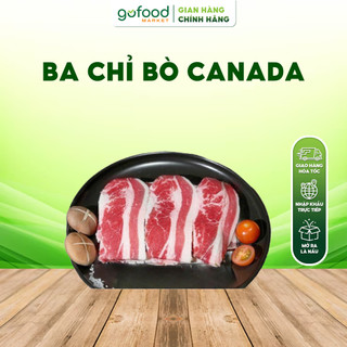 [Hỏa Tốc HN] Ba Chỉ Bò Canada Khay 500gr - Ba Rọi Bò Canada Cho Món Lẩu/Nướng/Phở/Xào - Gofood Market