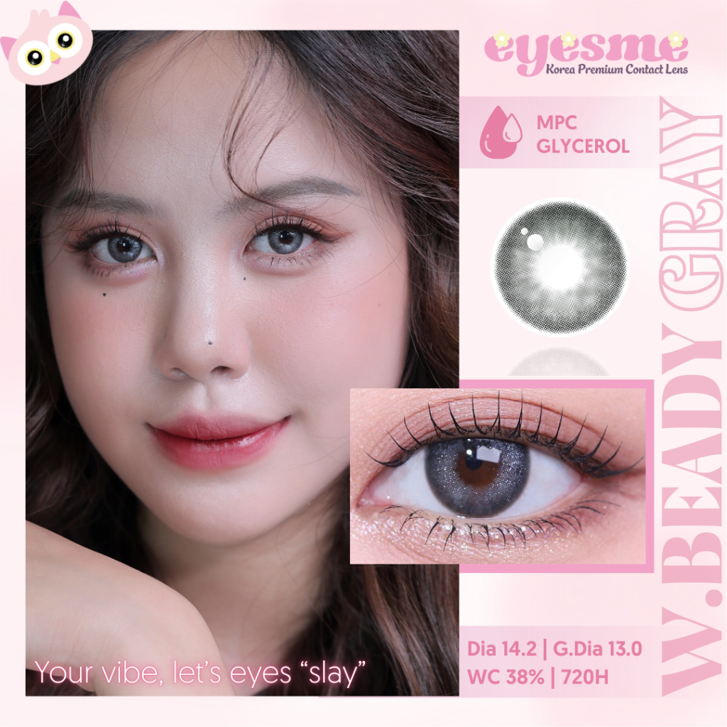 Lens Filter Eyesme - Beady Gray - Kính áp tròng màu xám ánh bạc lấp lánh