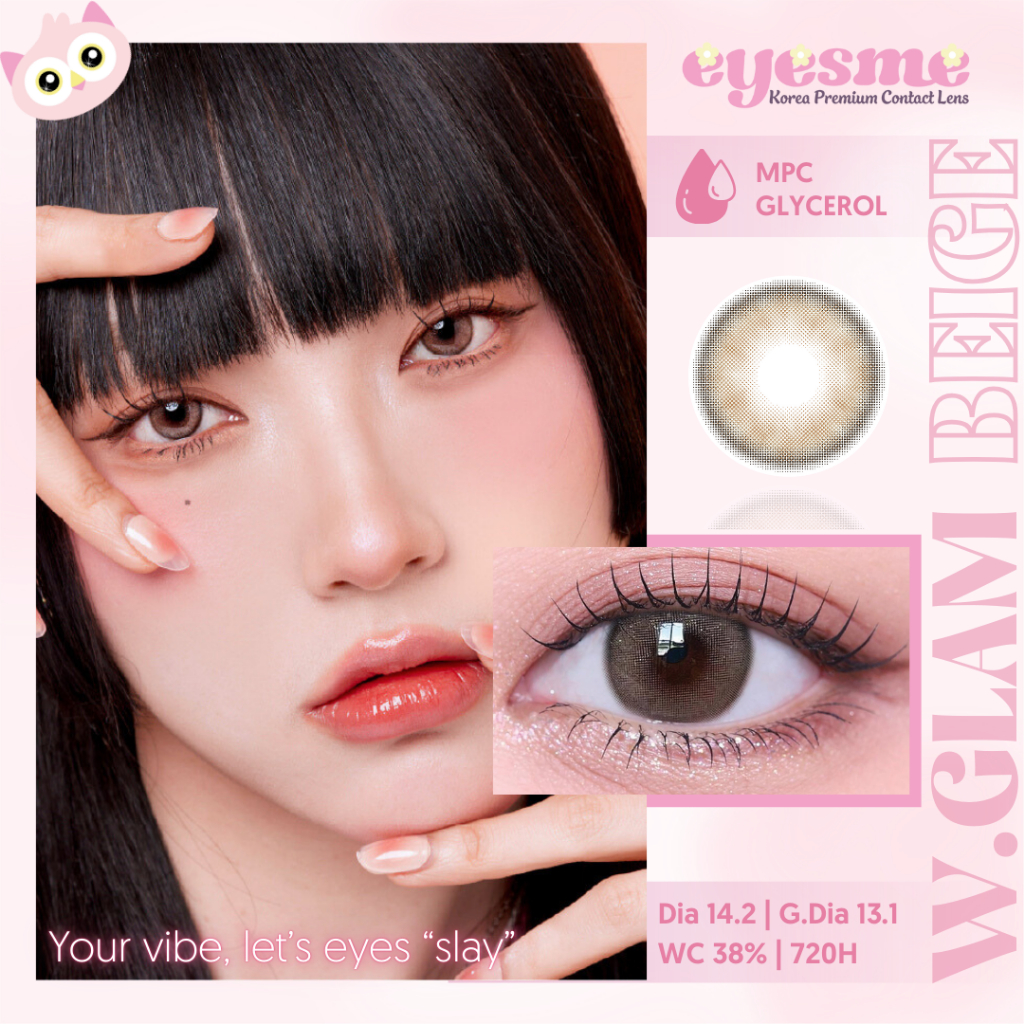 Lens Filter Eyesme - Winkly Glam Beige - Lens hồng nhũ thời thượng