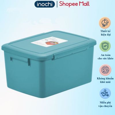Thùng đa năng 30L Inochi có nắp, thùng đựng đồ chơi, thùng đựng đồ chơi, thùng nhựa