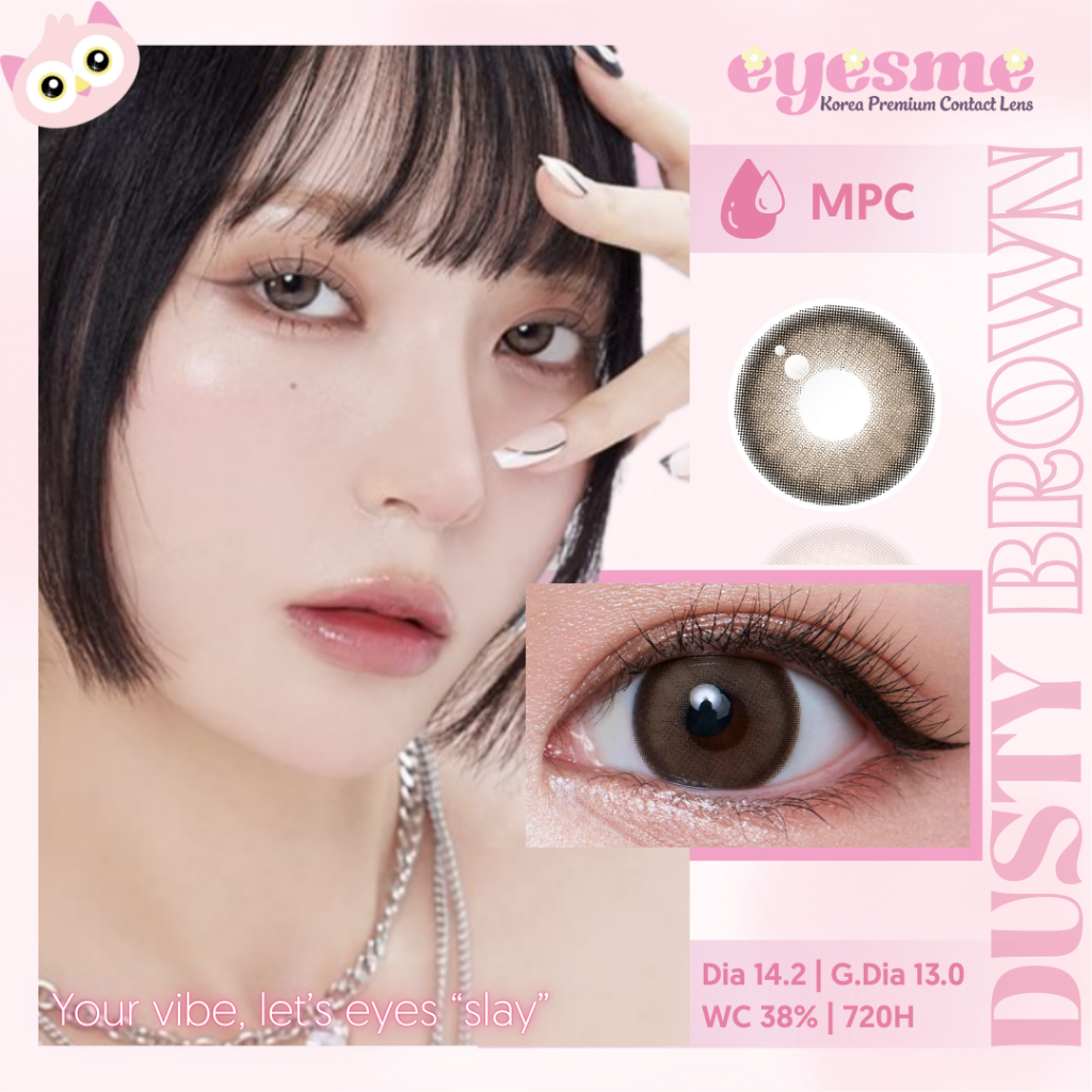 [Lens MPC] Lens Eyesme - Dusty Brown - Lens chống tia UV màu nâu trầm tự nhiên
