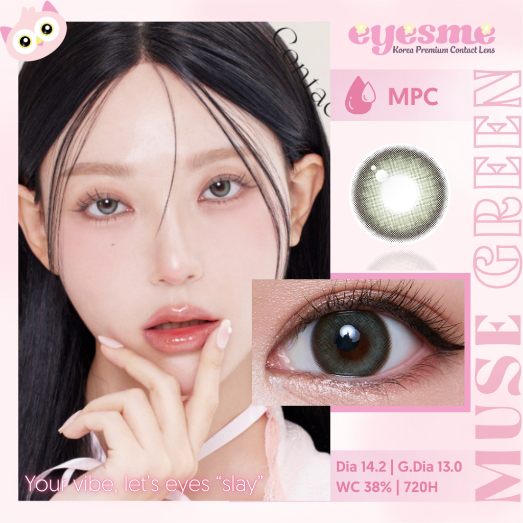 [Lens MPC] Lens Eyesme - Muse Green - Lens chống tia UV tone xanh - Kính áp tròng Hàn