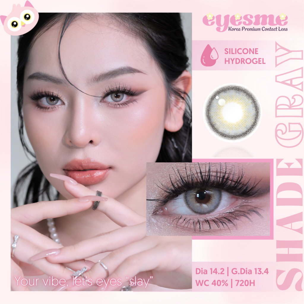 Lens Eyesme - Shade Gray - Màu xám ánh Tây - Kính áp tròng Hàn Quốc từ 0 đến 8 độ