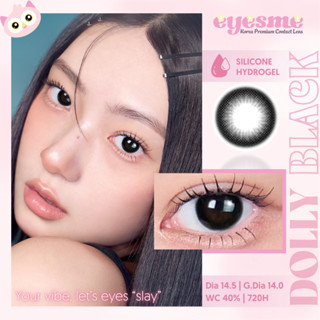  Lens Đen Silicone Hydrogel - Eyesme Dolly Black - Lens đen giãn tròng hack mắt to tròn búp bê 