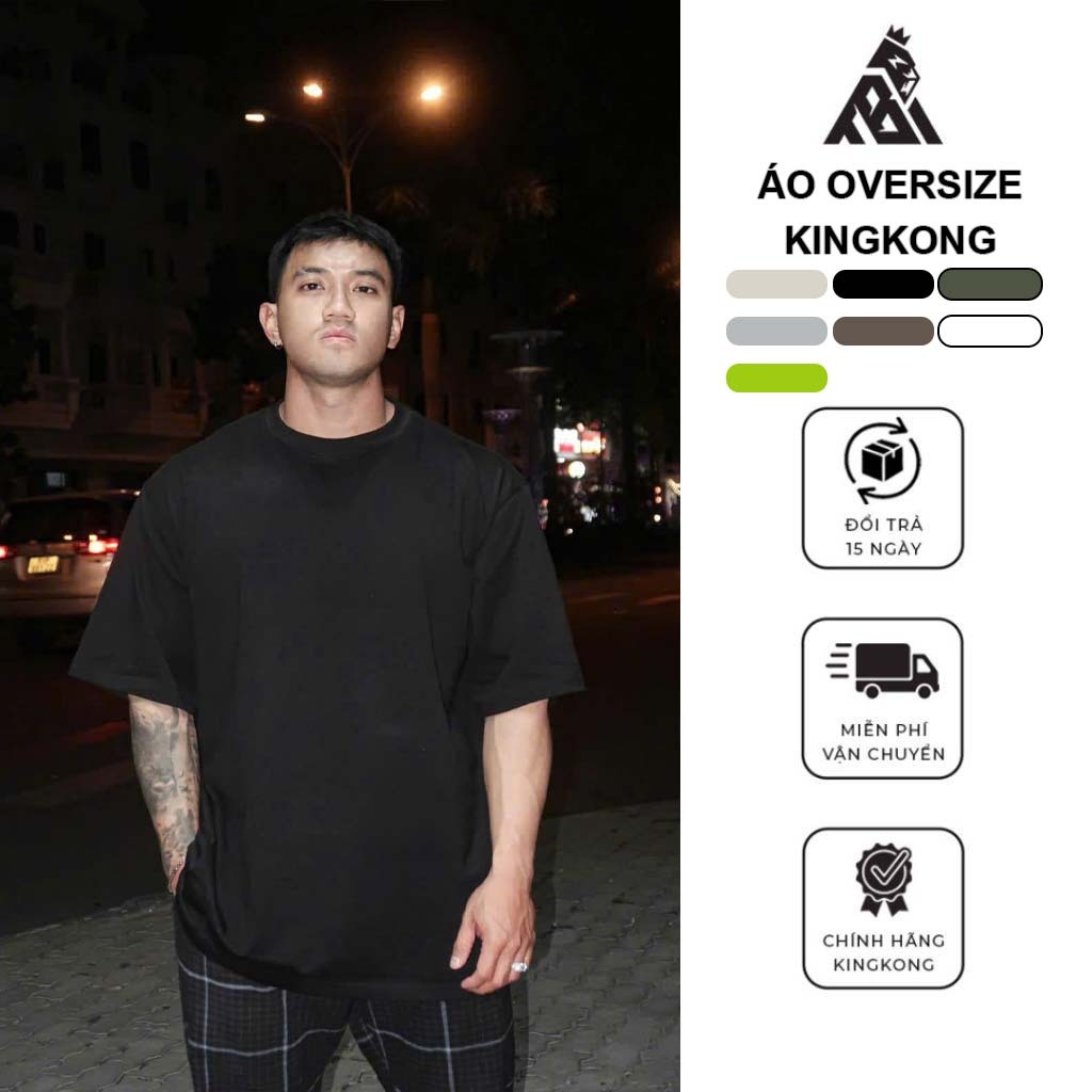  Áo Thun KingKong Trơn Oversize Basic Không Logo Thoáng Mát - Local Brand TB KINGKONG SPORT WEAR 