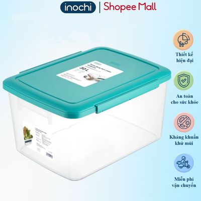 Thùng hộp đựngthựcphầm Inochi Hokkaido Nhật Bản, có nắp chốt khóacài, không BPA, để tủ lạnh Vạn Phúc